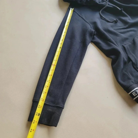 Express Quality+Fit Hoodie Men's Black White Logo Pull Over Hooded Sz M - Picture 3 of 8